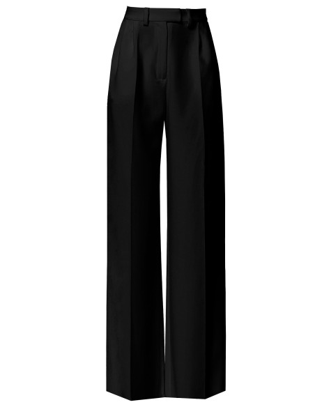 Black palazzo high-waisted suit trousers