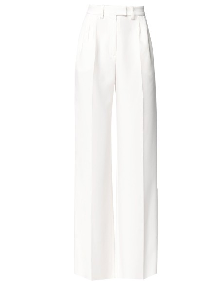 Pantalon de costume palazzo blanc à taille haute