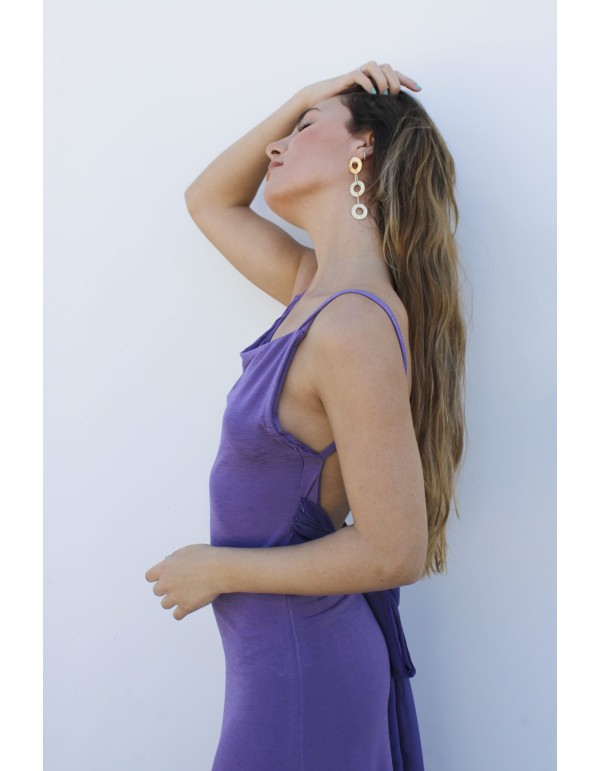 Long party dress with lacing and open back 2