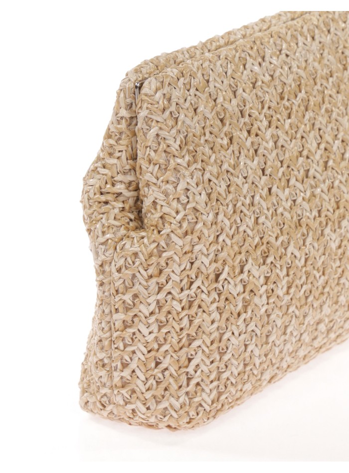 Bolso efecto rafia estilo saco con cadena