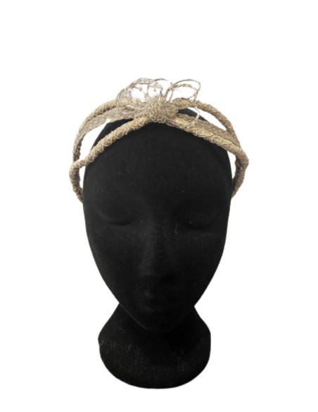 Diadema rústica cruda trenzada con abalorios