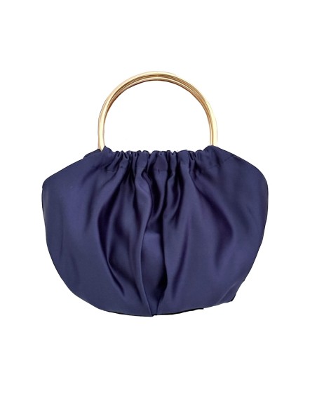 Satin handbag with golden handle