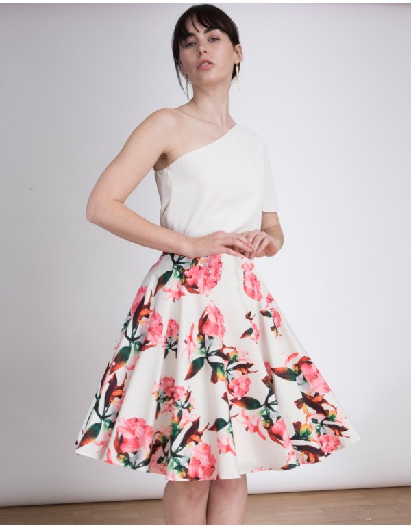 Falda de fiesta floral, por encima de la rodilla y con mucho vuelo de Lauren Lynn London