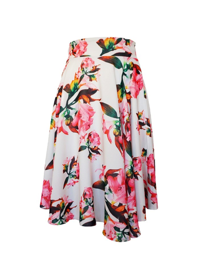 Falda de fiesta floral, por encima de la rodilla y con mucho vuelo de Lauren Lynn London