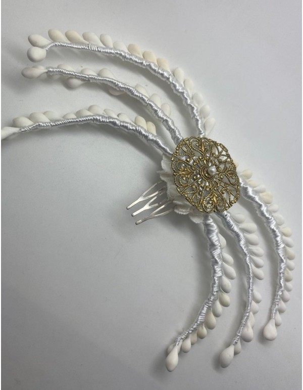 Bridal headdress with pistils and bronze ornament with... 2