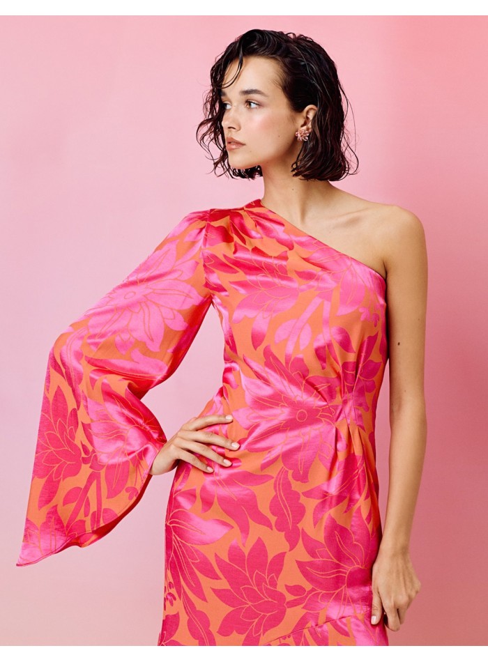 Vestido de fiesta asimétrico estampado para...