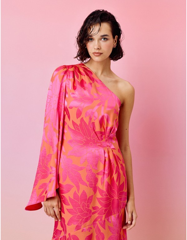 Vestido de fiesta asimétrico estampado para invitada 2