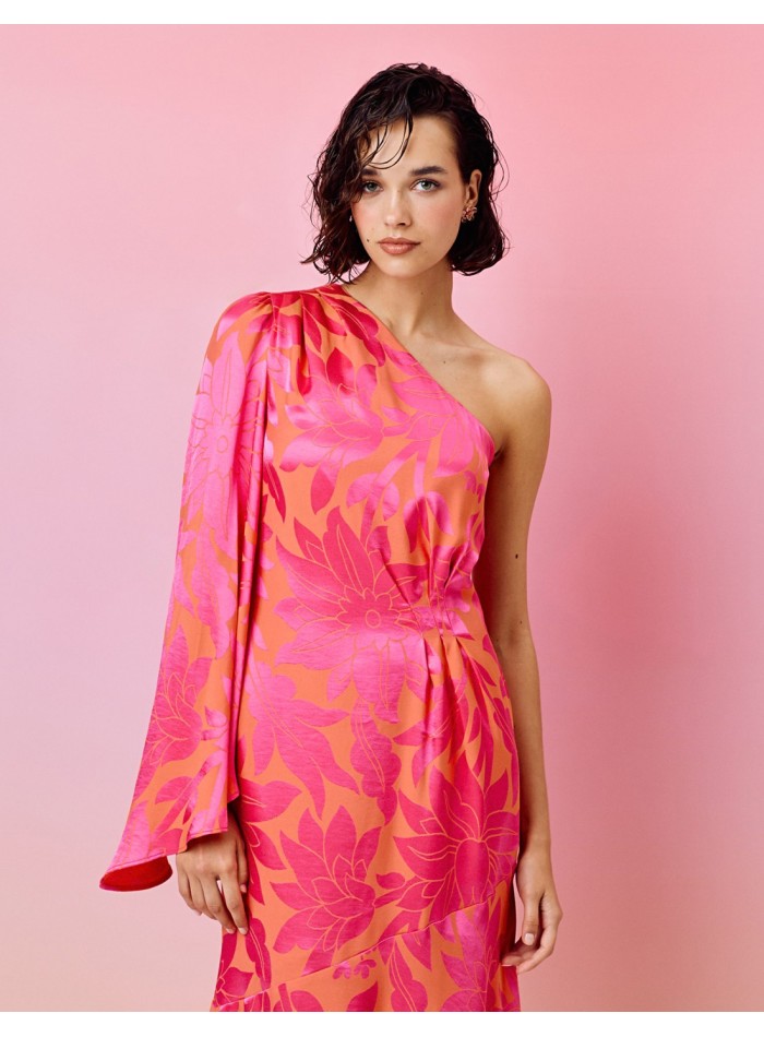 Robe de soirée asymétrique imprimée pour les...