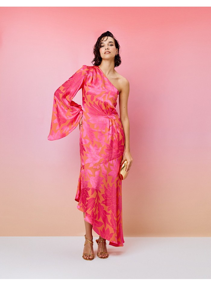 Robe de soirée asymétrique imprimée pour les...