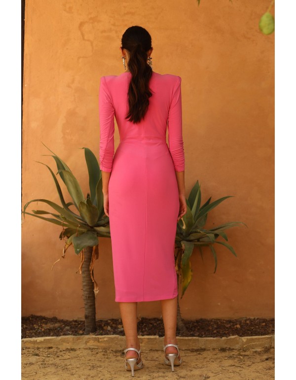 Robe d'invité midi à manches longues avec découpe à la... 2