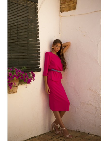 Party outfit with party top and straight skirt