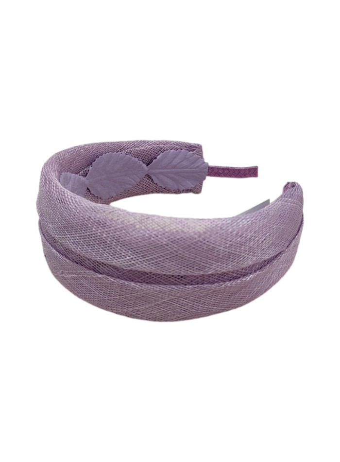 Guest headband in mauve raffia