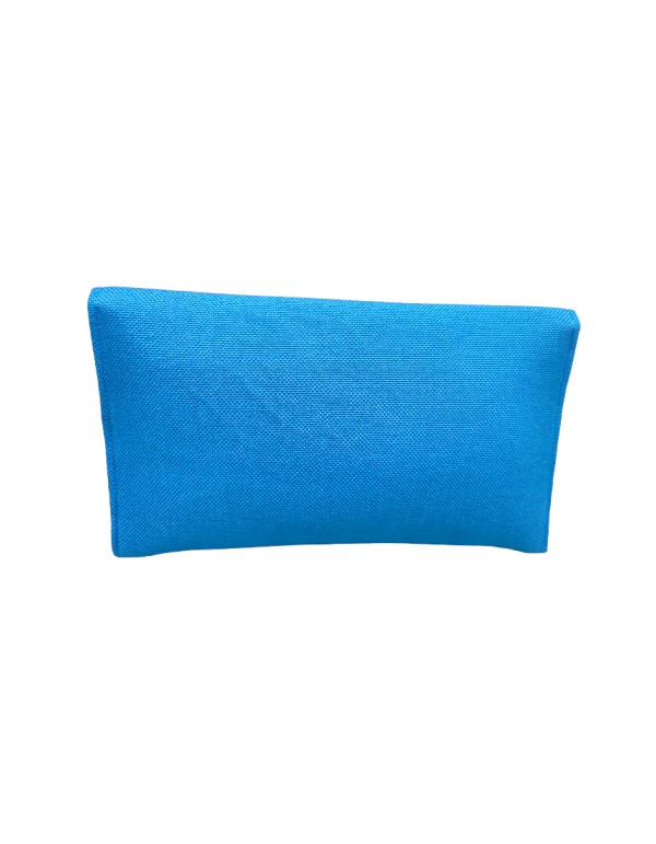 Portefeuille en raphia bleu avec fermoir en pierre... 2