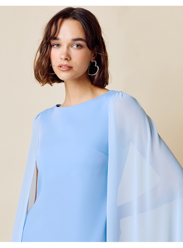 Vestido largo de fiesta con escote redondo y...