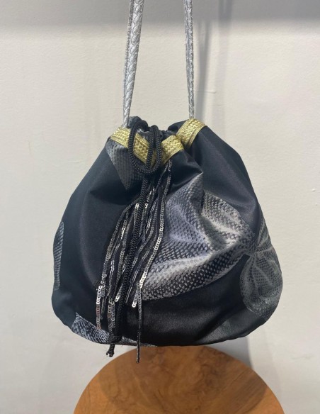 Sac de fête imprimé en jaquard noir