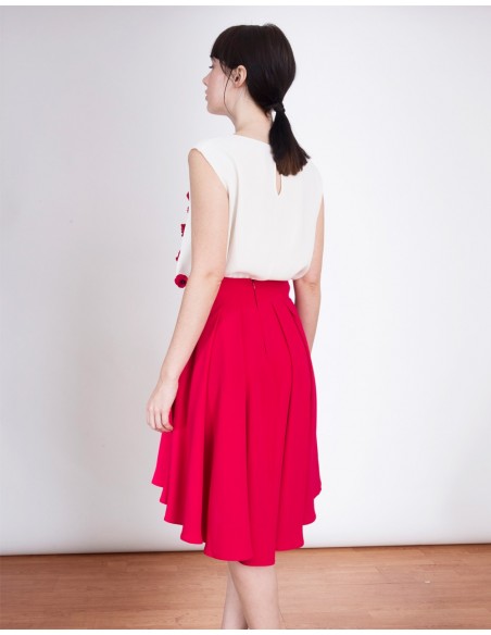 Falda asimétrica para invitadas a bodas, bautizos y comuniones de color Fucsia de Lauren Lynn London Falda asimétrica para invitadas a bodas, bautizos y comuniones de color Fucsia de Lauren Lynn London