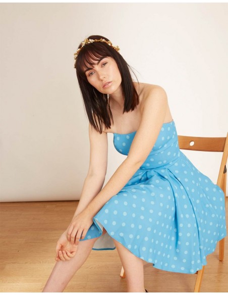 Vestido de cóctel de lunares para invitadas a bodas de mañana Vestido de cóctel de lunares para invitadas a bodas de mañana