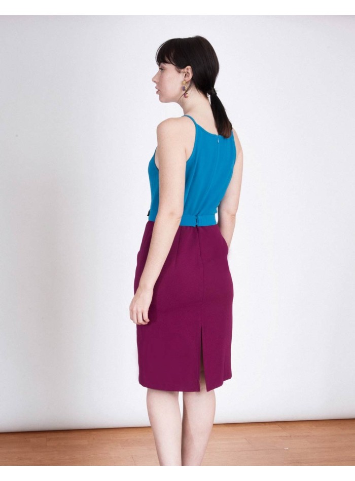 Color block outlet cocktail dress