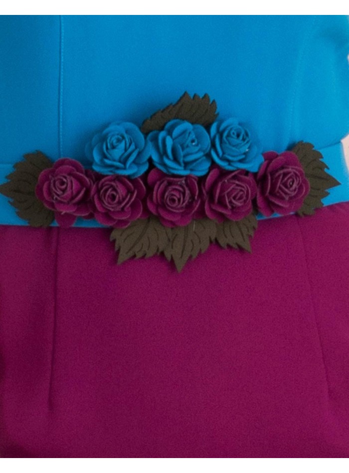 Cocktail Dress With Handmade Flowers & Belt Cocktail Dress With Handmade Flowers & Belt