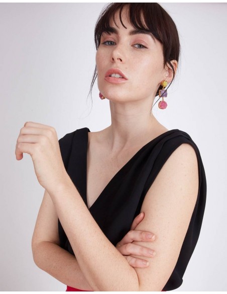 Black party top with V-neck Millie Black party top with V-neck Millie