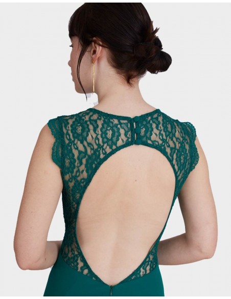 Long lace party dress with open back Emma