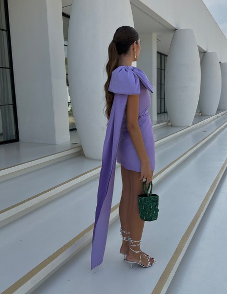 Robe asymétrique avec nœud à l'épaule - Teresa Andrés Gonzalvo