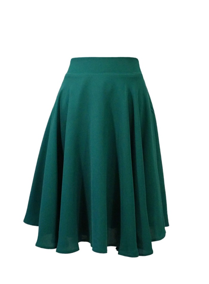 Falda de fiesta verde esmeralda, por encima de la rodilla y con mucho vuelo de Lauren Lynn London