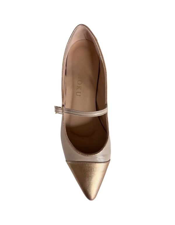 Ballerine en cuir avec détails métalliques 2