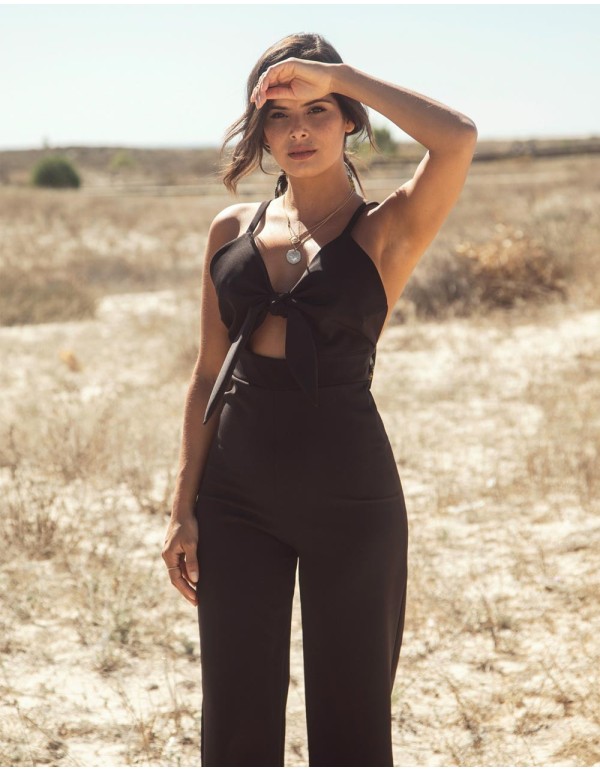 Black party jumpsuit with bow Mauî Official - 3