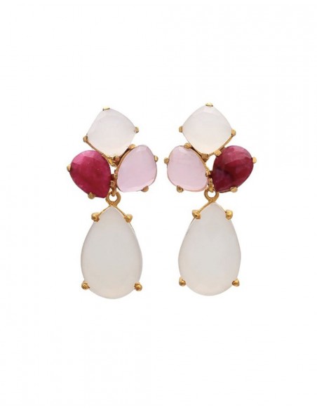 Long earrings with white stones - Cassandra