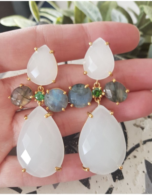 pendientes con piedras blancas 2