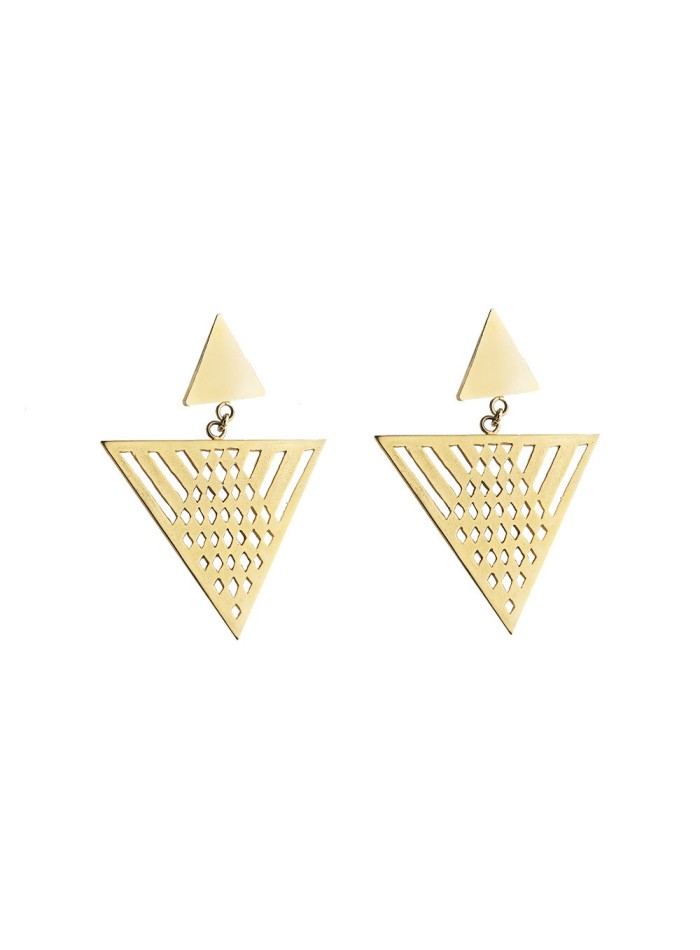 Pendientes de invitada geométricos dorados de Li Jewels para INVITADISIMA