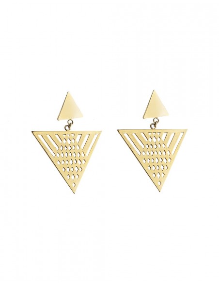 Pendientes de invitada geométricos dorados de Li Jewels para INVITADISIMA