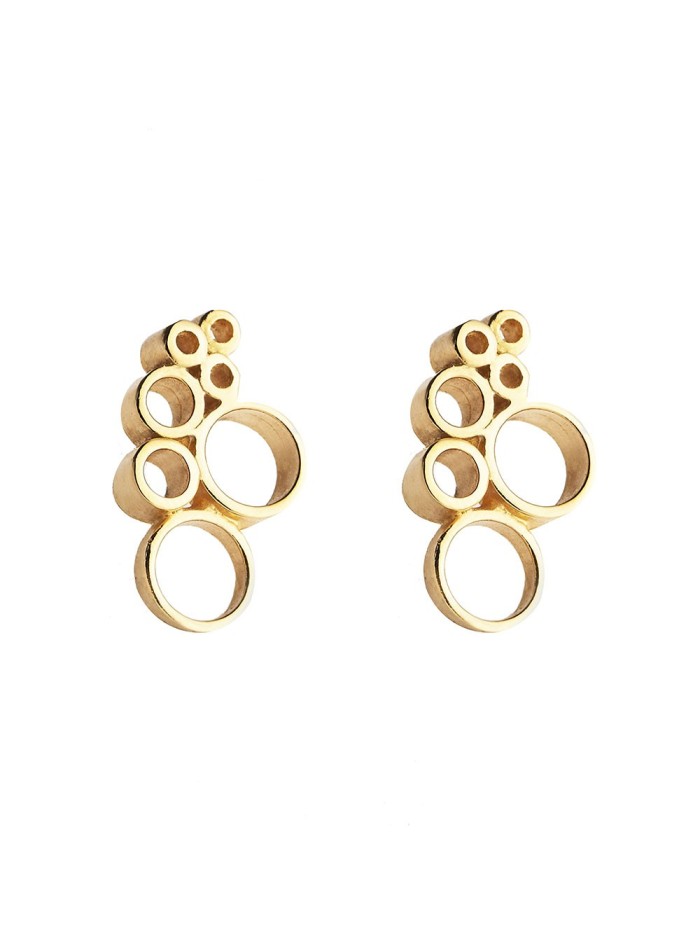 Gold-plated guest earrings with circular details