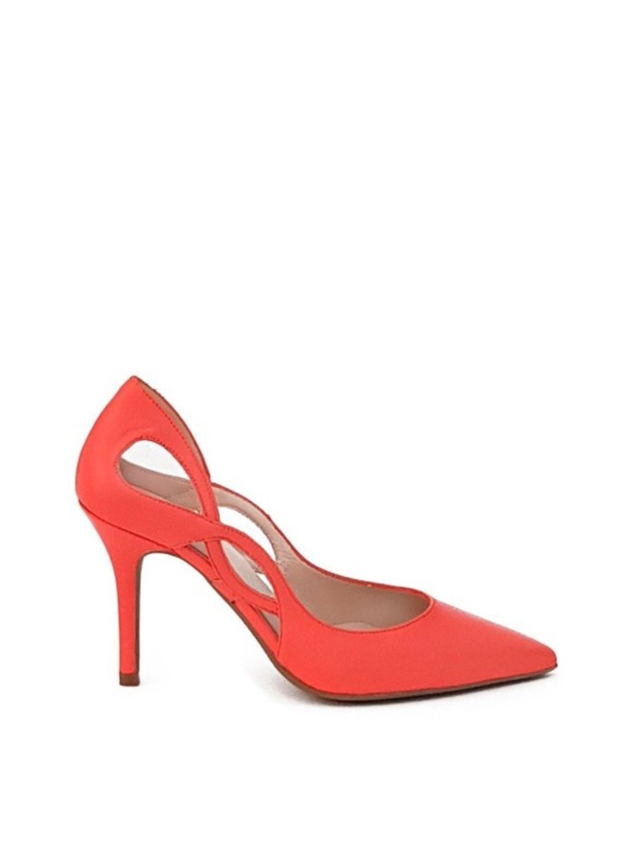 Coral party pumps with side slits