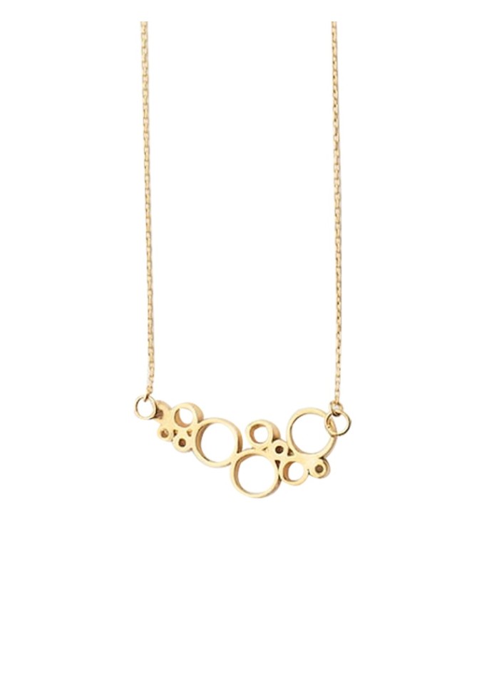 Gold necklace with bubble details