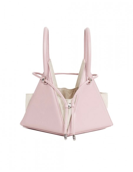 Pink pyramid bag with round handles and handle - LIA PINK NITA SURI  - 2
