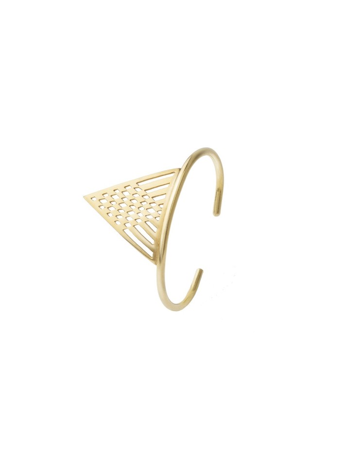 Brazalete de invitada geométrico dorado de Li Jewels para INVITADISIMA