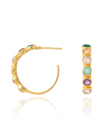 Hoop earrings with multicolored stones - Halley LAVANI - 1