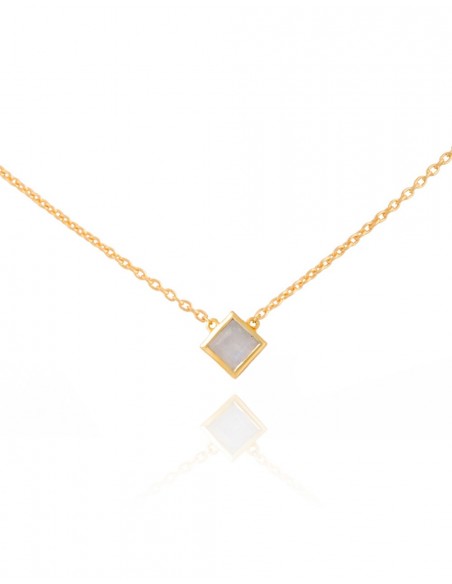 Necklace with central square stone - Kyra