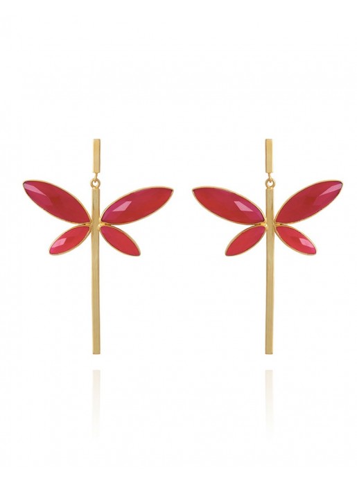 Fuchsia dragonfly party earrings - Daphne at INVITADISIMA
