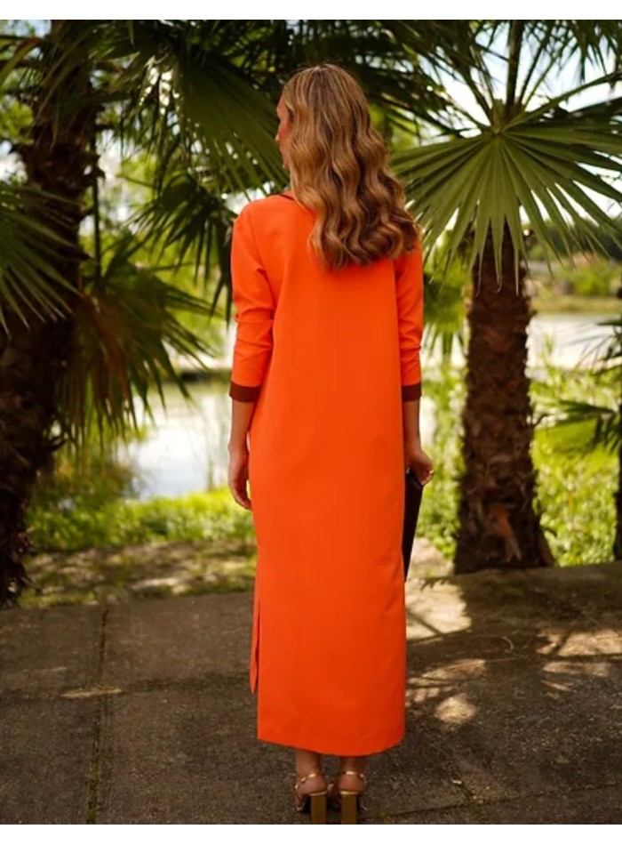Robe d'invité de style kaftan orange avec...