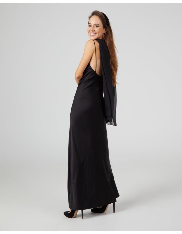 Short party cape in black chiffon 2