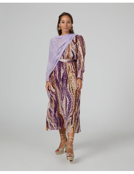 Short layer in lilac cationic gauze with double yarns