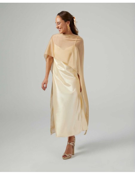 Cationic chiffon midi layer with double golden thread