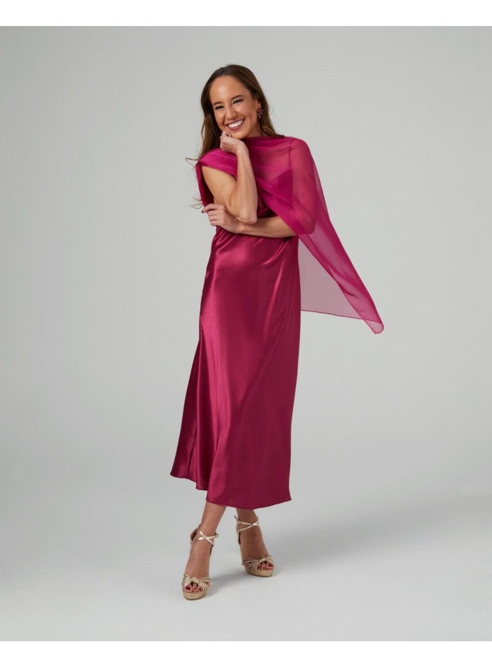 Bougainvillea double thread cationic chiffon cape