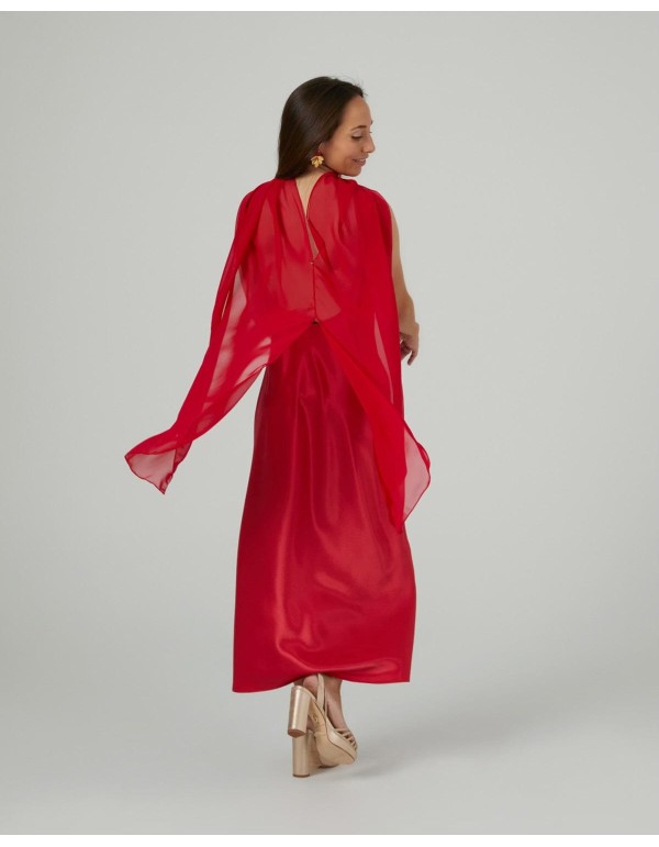 Long layer in red cationic gauze with double yarns 2