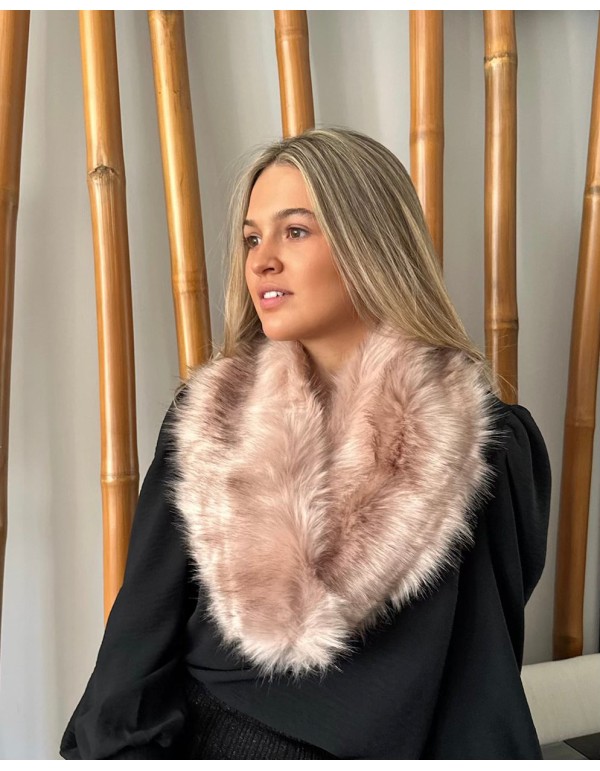 Evening collar wrap in nude fur