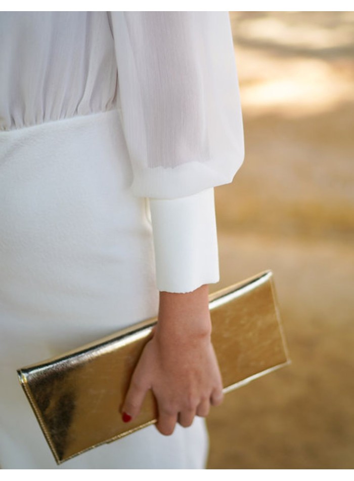 Robe midi à longues manches et Jupe tube blanches