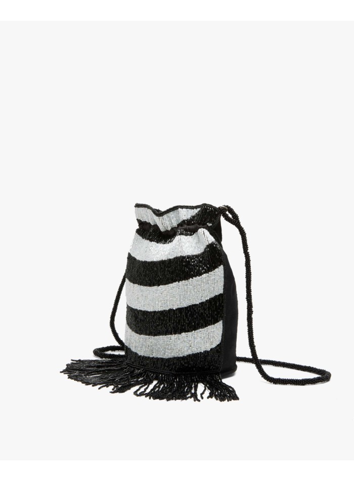 Bolso de noche bombonera en blanco y negro